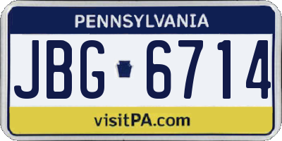 PA license plate JBG6714