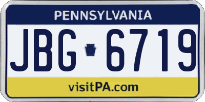 PA license plate JBG6719
