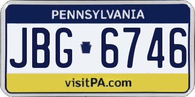 PA license plate JBG6746