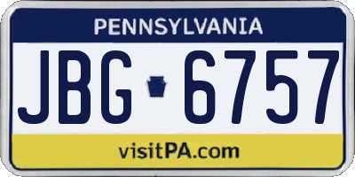 PA license plate JBG6757