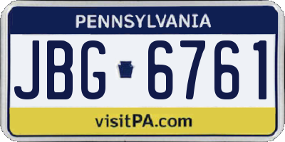 PA license plate JBG6761