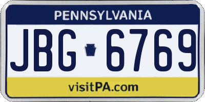 PA license plate JBG6769