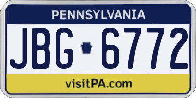 PA license plate JBG6772