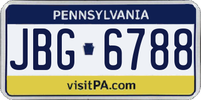 PA license plate JBG6788
