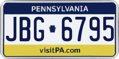 PA license plate JBG6795