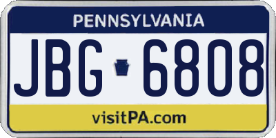 PA license plate JBG6808