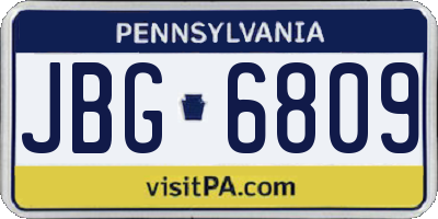 PA license plate JBG6809