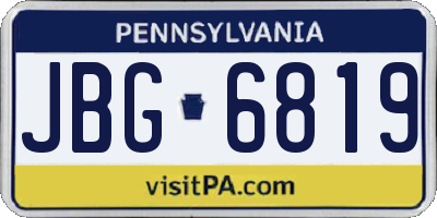 PA license plate JBG6819