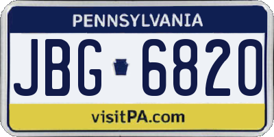 PA license plate JBG6820