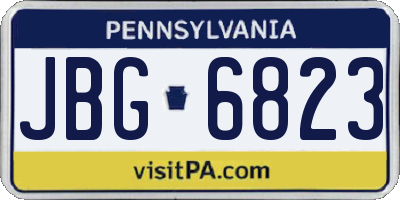 PA license plate JBG6823