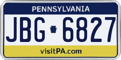 PA license plate JBG6827