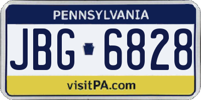 PA license plate JBG6828