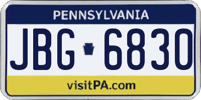 PA license plate JBG6830