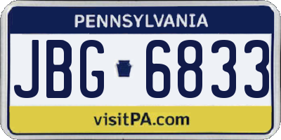 PA license plate JBG6833