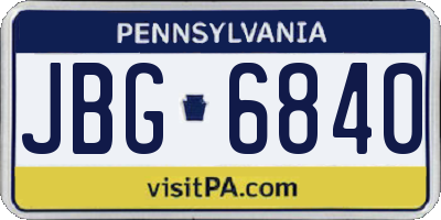 PA license plate JBG6840