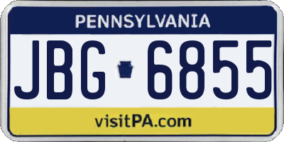 PA license plate JBG6855