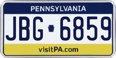 PA license plate JBG6859