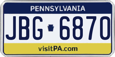 PA license plate JBG6870
