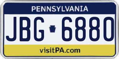 PA license plate JBG6880