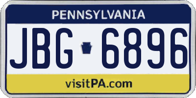 PA license plate JBG6896