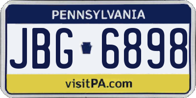 PA license plate JBG6898
