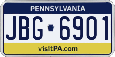 PA license plate JBG6901