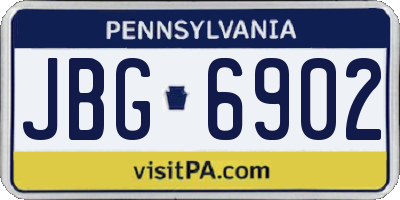 PA license plate JBG6902