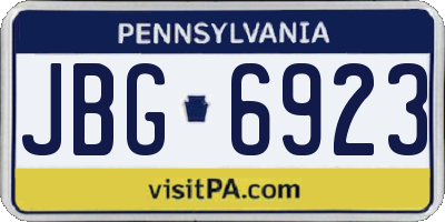 PA license plate JBG6923
