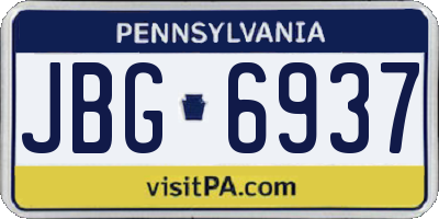 PA license plate JBG6937