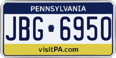 PA license plate JBG6950