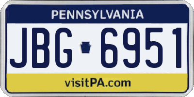 PA license plate JBG6951