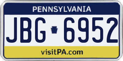PA license plate JBG6952