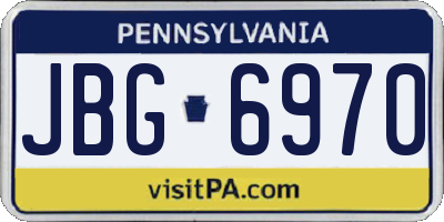 PA license plate JBG6970
