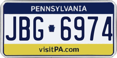 PA license plate JBG6974