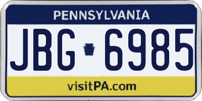PA license plate JBG6985
