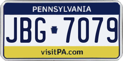 PA license plate JBG7079