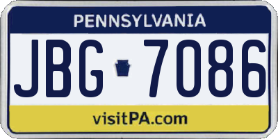 PA license plate JBG7086