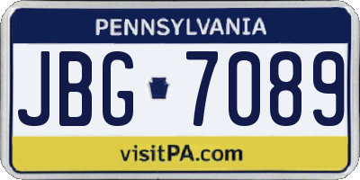 PA license plate JBG7089