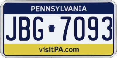 PA license plate JBG7093