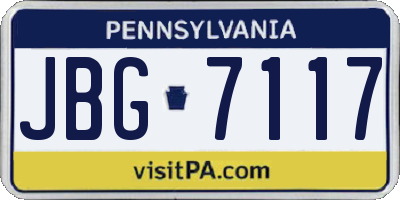 PA license plate JBG7117