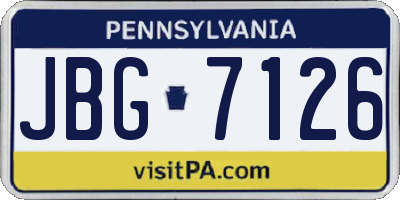 PA license plate JBG7126