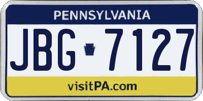 PA license plate JBG7127