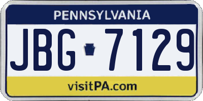 PA license plate JBG7129