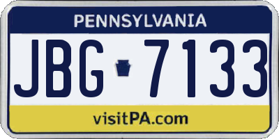 PA license plate JBG7133