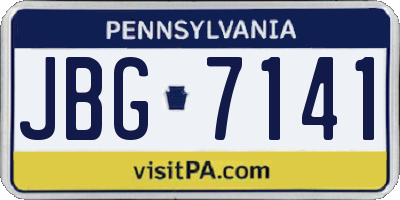 PA license plate JBG7141