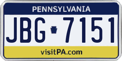 PA license plate JBG7151