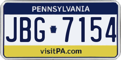 PA license plate JBG7154