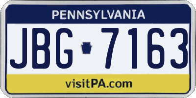 PA license plate JBG7163