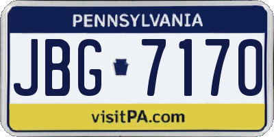 PA license plate JBG7170