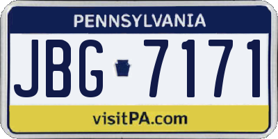 PA license plate JBG7171